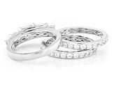 White Cubic Zirconia Rhodium Over Sterling Silver Ring Set 6.93ctw