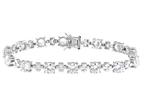 White Cubic Zirconia Rhodium Over Sterling Silver Tennis Bracelet 21.26ctw