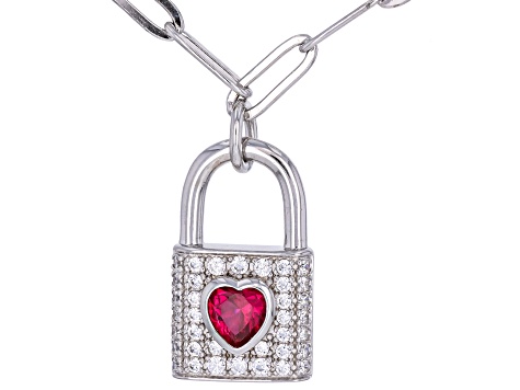 Amazon.com: Large Ruby Necklace Sterling Silver 6 CT Square