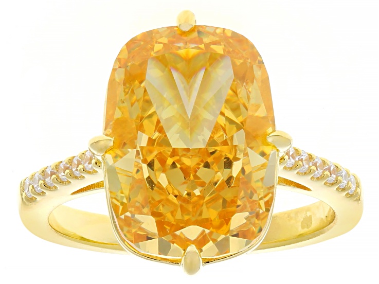 Yellow And White Cubic Zirconia 18k Yellow Gold Over