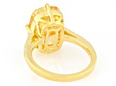 Yellow And White Cubic Zirconia 18k Yellow Gold Over Sterling Silver Ice Flower Cut Ring 14.6ctw