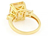 Yellow And White Cubic Zirconia 18k Yellow Gold Over Sterling Silver Ice Flower Cut Ring 14.31ctw
