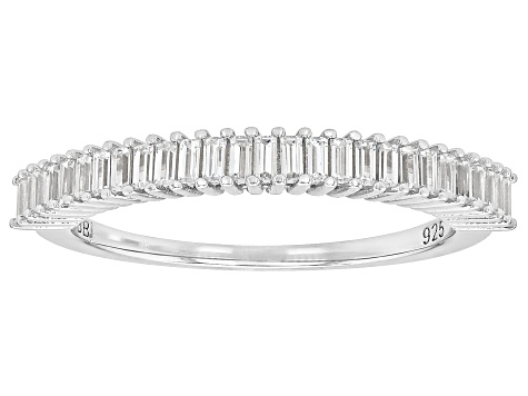 yura White Cubic Zirconia Rhodium Over Sterling Silver Ring Set