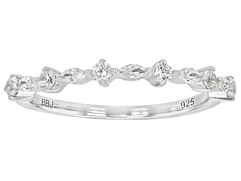 White Cubic Zirconia Rhodium Over Sterling Silver Ring Set