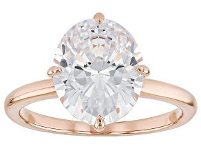 White Cubic Zirconia 18k Rose Gold Over Sterling Silver Ring 10.28ct