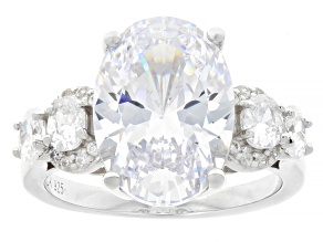 White Cubic Zirconia Rhodium Over Sterling Silver Ring 10.85ctw