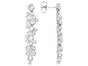 White Cubic Zirconia Rhodium Over Sterling Silver Earrings 4.29ctw
