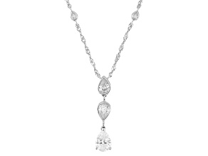 White Cubic Zirconia Rhodium Over Sterling Silver Necklace 3.19ctw