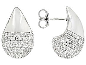 White Cubic Zirconia Rhodium Over Sterling Silver Earrings 4.68ctw