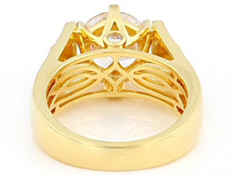 White Cubic Zirconia 18k Yellow Gold Over Sterling Silver