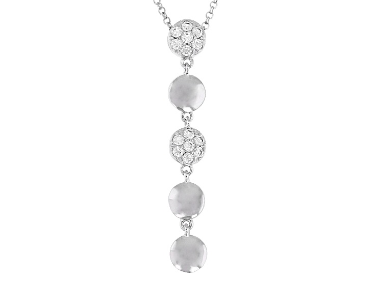 White Cubic Zirconia Rhodium Over Sterling Silver Pendant with Chain 0.56ctw