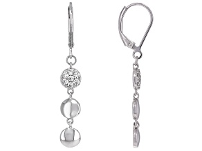 White Cubic Zirconia Rhodium Over Sterling Silver Earrings 0.56ctw