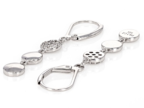 White Cubic Zirconia Rhodium Over Sterling Silver Earrings 0.56ctw