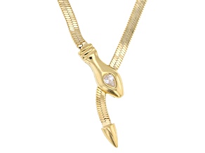 White Cubic Zirconia 14k Yellow Gold Over Sterling Silver Lariat Necklace 0.20ctw