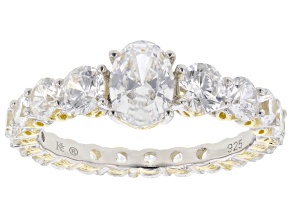 White Cubic Zirconia Rhodium And 18k Yellow Gold Over Sterling Silver Ring 5.13ctw