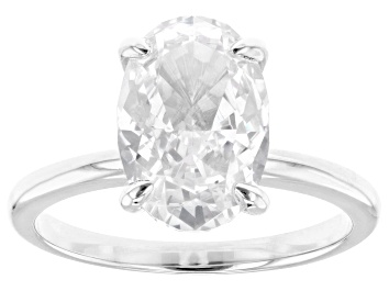White Lab-Grown Diamond F-G SI Rhodium Over Sterling Silver Ring With Matching Band 0.75ctw