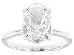 White Cubic Zirconia Platinum Over Sterling Silver Ring 5.67ctw