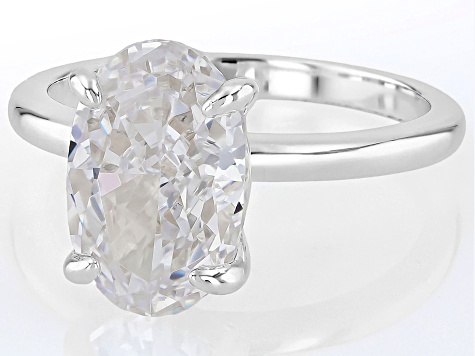 White Cubic Zirconia Platinum Over Sterling Silver Ring 5.67ctw