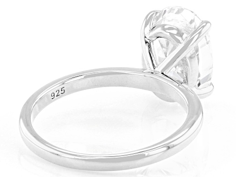 White Cubic Zirconia Platinum Over Sterling Silver Ring 5.67