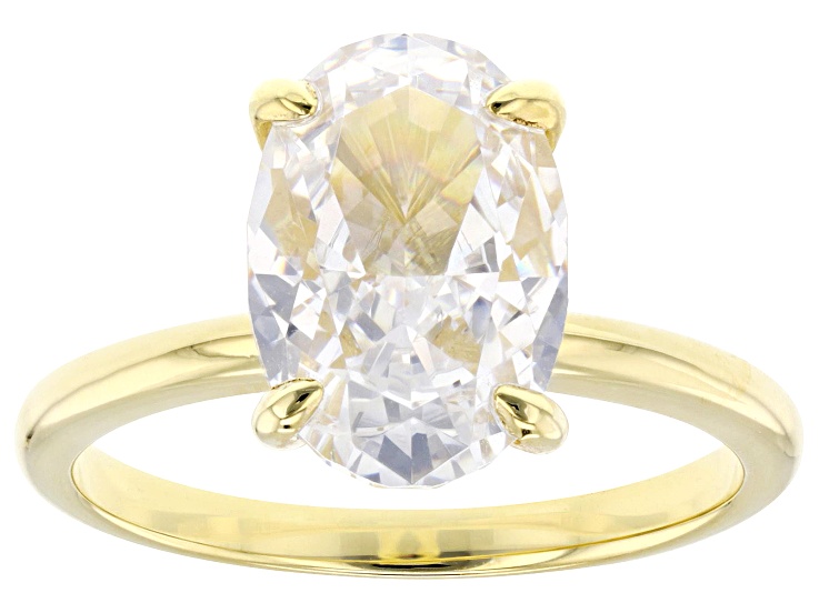 White Cubic Zirconia 18k Yellow Gold Over Sterling Silver