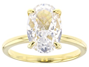 White Cubic Zirconia 18k Yellow Gold Over Sterling Silver Ring 5.67ctw