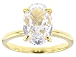 White Cubic Zirconia 18k Yellow Gold Over Sterling Silver Ring