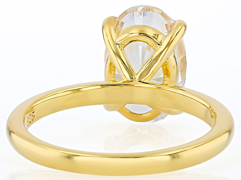 White Cubic Zirconia 18k Yellow Gold Over Sterling Silver Ring