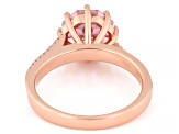 Pink And White Cubic Zirconia 18k Rose Gold Over Sterling Silver Rose Cut Ring 6.36ctw