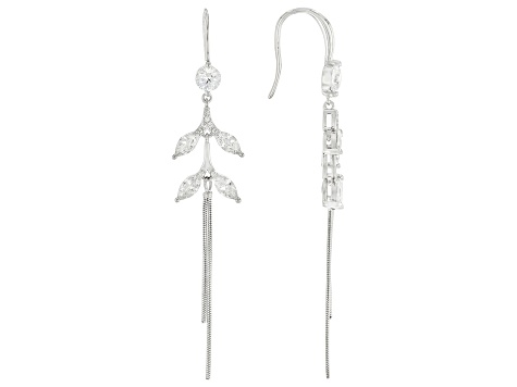 White Cubic Zirconia Rhodium Over Sterling Silver Earrings 3.84ctw