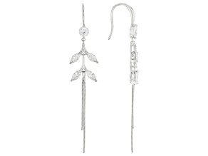 White Cubic Zirconia Rhodium Over Sterling Silver Earrings 3.84ctw