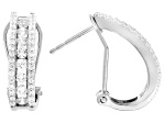 White Cubic Zirconia Rhodium Over Sterling Silver Earrings 2.20ctw