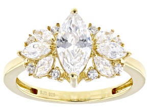 White Cubic Zirconia 18k Yellow Gold Over Sterling Silver Ring 2.20ctw
