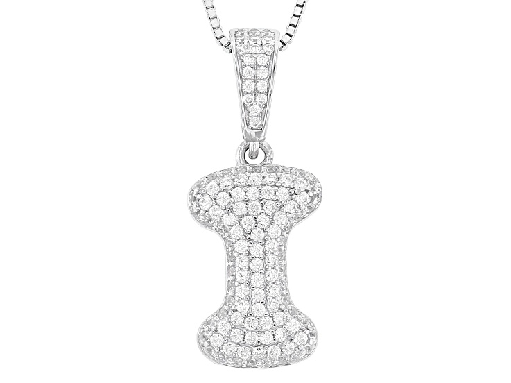 White Cubic Zirconia Rhodium Over Sterling Silver 