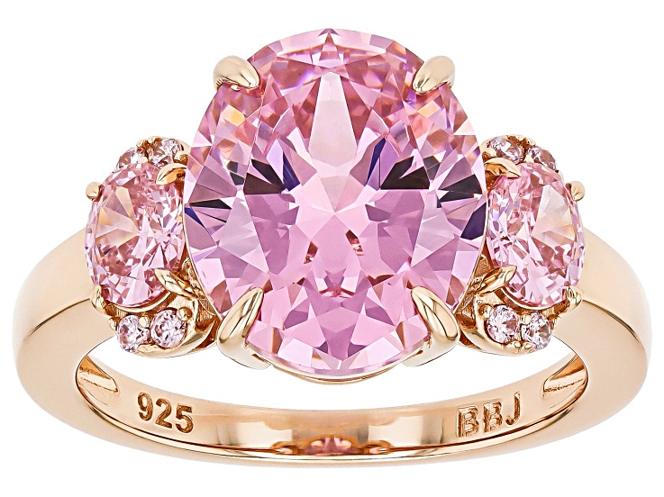 Pink Cubic Zirconia 18k Rose Gold Over Sterling Silver Ring 8.05ctw