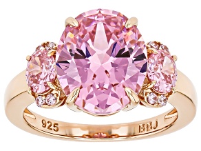 Pink Cubic Zirconia 18k Rose Gold Over Sterling Silver Ring 8.05ctw