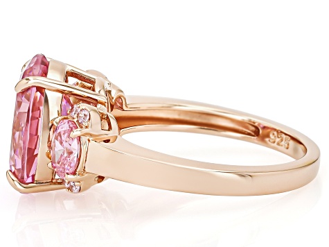 Pink Cubic Zirconia 18k Rose Gold Over Sterling Silver Ring 8.05ctw