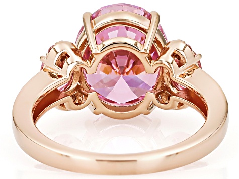 Pink Cubic Zirconia 18k Rose Gold Over Sterling Silver Ring 8.05