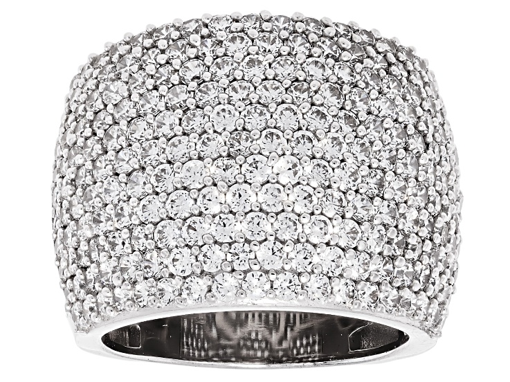 White Cubic Zirconia Rhodium Over Brass Ring 6.10ctw