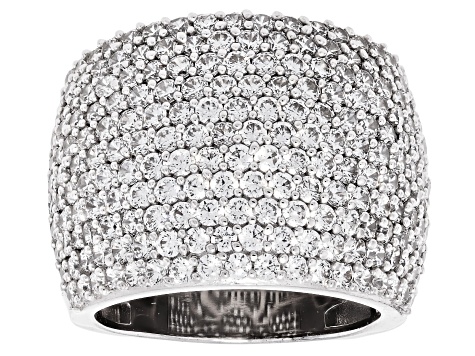 White Cubic Zirconia Rhodium Over Brass Ring 6.10ctw