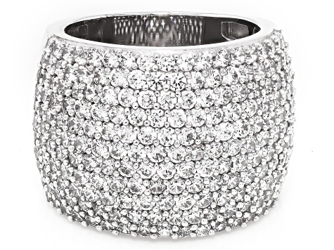 White Cubic Zirconia Rhodium Over Brass Ring 6.10ctw