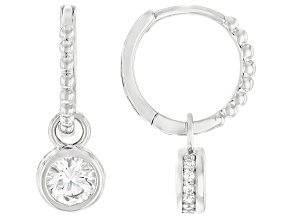 White Cubic Zirconia Rhodium Over Sterling Silver Earrings 1.78ctw