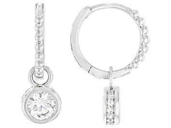 Picture of White Cubic Zirconia Rhodium Over Sterling Silver Earrings 1.78ctw