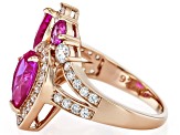 Pink Lab Created Sapphire And White Cubic Zirconia 18k Rose Gold Over Sterling Silver Ring 5.40ctw