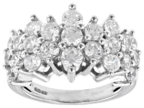 White Cubic Zirconia Rhodium Over Brass Ring 4.00ctw