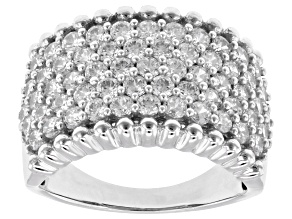 White Cubic Zirconia Rhodium Over Brass Ring 3.25ctw
