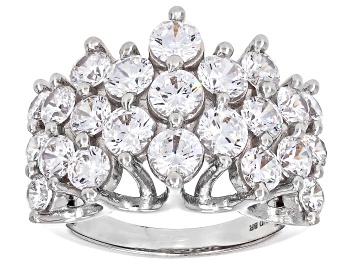 Picture of White Cubic Zirconia Rhodium Over Brass Ring 6.50ctw
