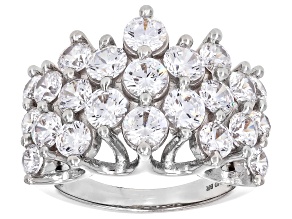 White Cubic Zirconia Rhodium Over Brass Ring 6.50ctw