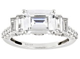 White Cubic Zirconia Rhodium Over Sterling Silver Ring 4.40ctw