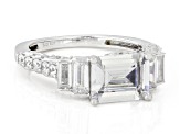 White Cubic Zirconia Rhodium Over Sterling Silver Ring 4.40ctw