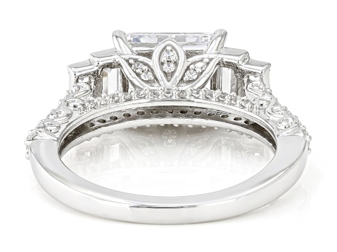 White Cubic Zirconia Rhodium Over Sterling Silver Ring 4.40ctw